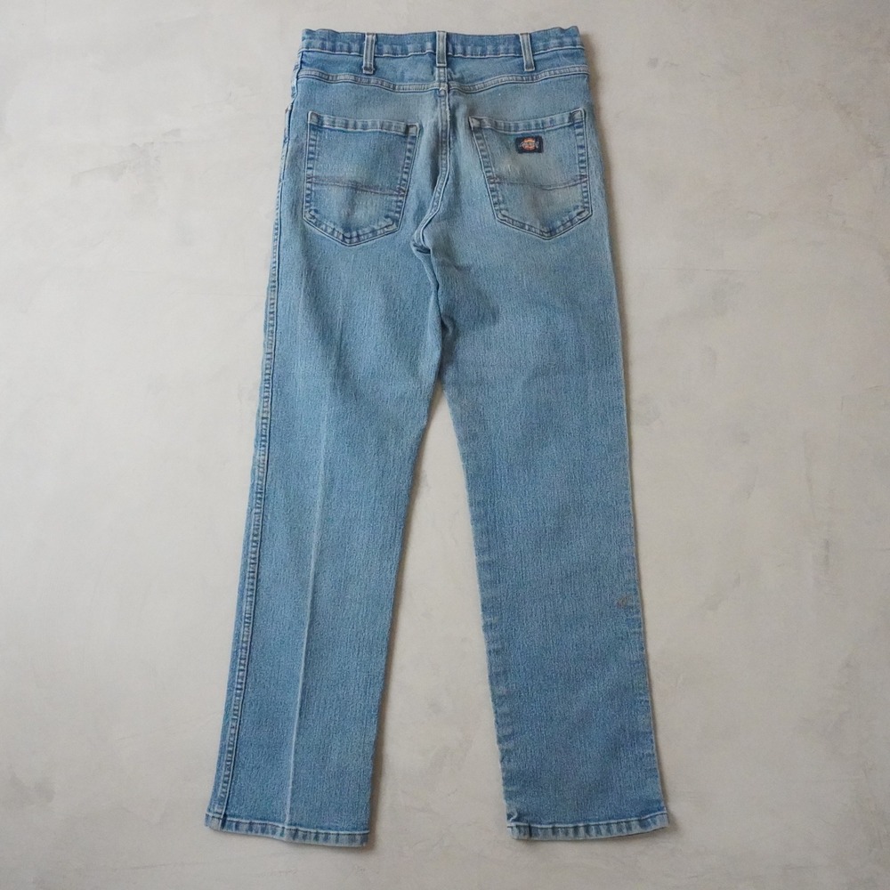 Dickies Jeans 32x32 Mens Blue Straight Leg Workwear Denim Distressed - Picture 2 of 8